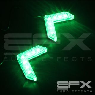EFX 2pc GREEN 7 LED MIRROR TURNING SIGNAL ARROW LIGHTS VICTORY