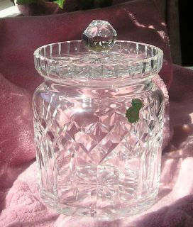 WATERFORD CRYSTAL LISMORE BISCUIT BARREL FOIL SEAL BEAUTIFUL MINT