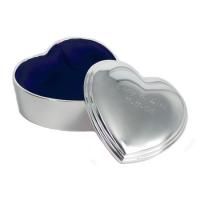  this personalized shiny silver plated heart jewelry box features a