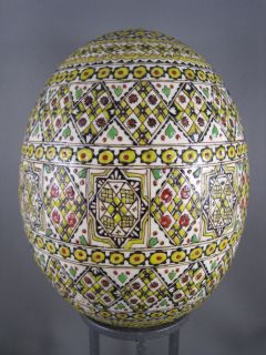  Pysanky Hand Painted Decorated Ostrich Easter Egg Style 2