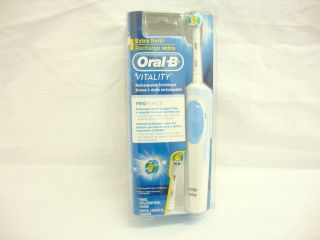  Vitality Pro White Rechargeable Electric Toothbrush, Removes Plaque