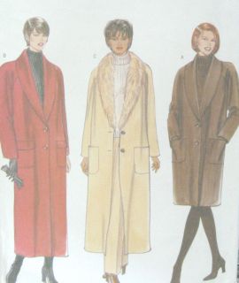  Lined Straight Coat Sewing Pattern Detachable Collar 5764 Easy