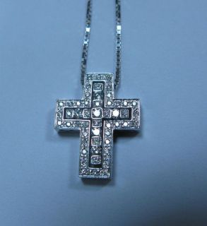 New Damiani Belle Epoque 18K White Gold Diamond Cross