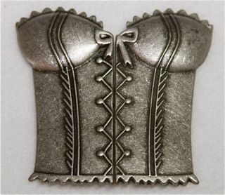 Nicky Epstein Bustier Antique Silver Metal 3 Clasp
