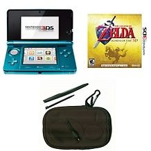 nintendo 3ds blue 3d game system with zelda game price $ 249 95 or 2