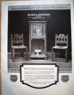 1923 Antique Elgin A Simonds Good Furniture Ad