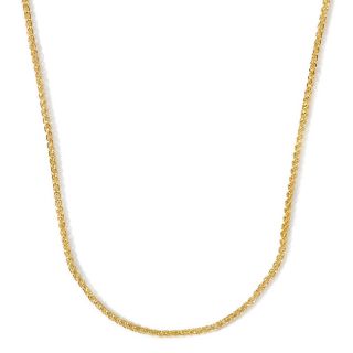 Jewelry Necklaces Chain 14K Gold Round Wheat Link Necklace