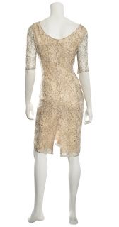 Erdem Cecile Black Lace Silk Short Sleeves Cocktail Eve Dress $2185 8