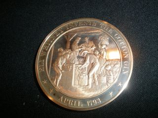  Mint Solid Bronze Proof Coin Eli Whitney Invents The Cotton Gin