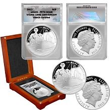2012 rms titanic anniversary pr70 silver gbp5 coin price $ 249 95 or 4