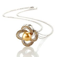 imperial pearls 10 11mm cultured pearl floral pendant d