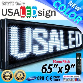 Bright LED Signs 65x9 White 10mm Programmable Scroll Message Display