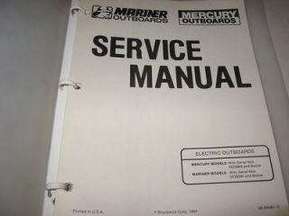  OEM FACTORY SERVICE MANUAL MARINER OUTBOARD MERCURY ELECTRIC OUTBOARDS