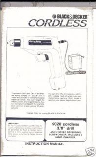 Black Decker Cordless Drill Manual Form No 740584 08