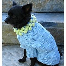 Isabella Cane Knit Dog Sweater   Blue Toggle Large