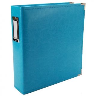  We R Memory Keepers Faux Leather 3 Ring Binder 8 1/2 x 11   Aqua