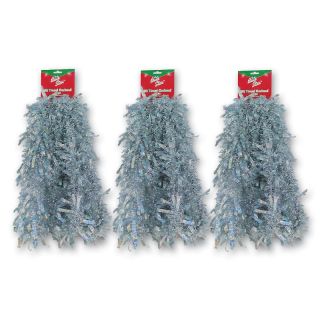 12 Curly Wide Cut Tinsel Garland   Set of 3 Holographic Silver