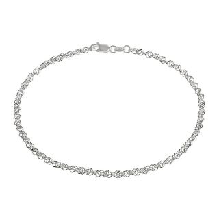  Bracelets Chain Sterling Silver Twisted Diamond Shaped Link 10 Anklet