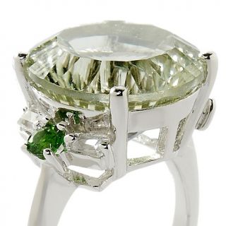  Diopside White Topaz Silver Ring   11.66ct