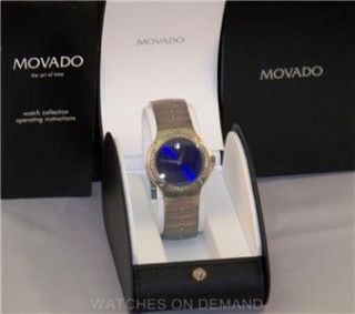 New Mens Movado SE Sports Edition Blue Dial 0604702 1 0ct Diamond