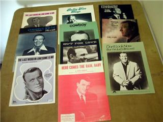 10 Eddy Arnold hits lot Here Comes the rain baby sheet music.