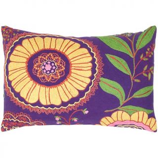Bright Floral Throw Pillow, 11 x 21in   Purple/Yellow at