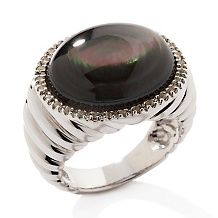 Designs by Turia 11 12mm Cultured Tahitian Pearl Sterling Silver Ring
