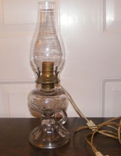  glass oil lamp electric light vintage converted oil lamp finger light