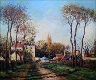  Hand Painted Oil Painting Rep Pissarro Entrance to Village