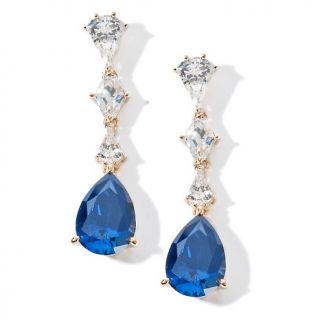 Jean Dousset Absolute 12.90ct Created Sapphire Drop Earrings