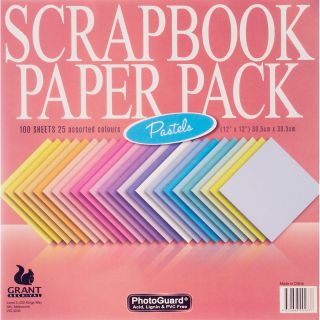  Paper Packs Grant Studios 12 x 12 Scrapbook Paper 100 Pack   Past