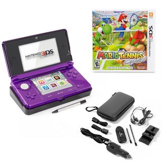  3DS 3D Game System with Mario Tennis Game and 13 piece Accessory Kit