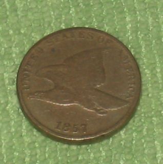 1857 Flying eagle cent penny F VF condition See photo lot 4
