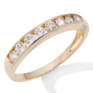 Absolute 14K Gold Round Channel Set 9 Stone Ring   .54ct at