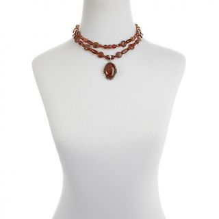 Studio Barse Amber Sterling Silver 17 Drop Necklace
