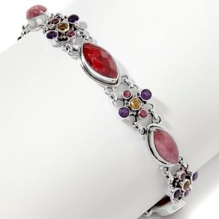 Nicky Butler 15.2ct Multigemstone Sterling Silver 7 1/2 Bracelet at