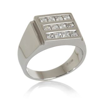 5ct Absolute™ Mens Channel Set Princess Cut Signet Ring