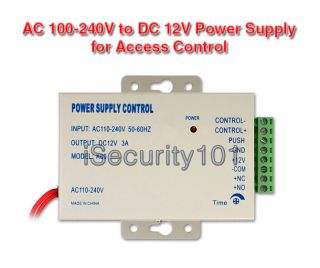 AC 110 240V to DC 12V 3A Power Supply 4 Door Access Control Worldwide