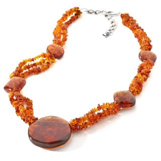 jay king 3 strand amber chip 19 14 drop necklace d 20120517144257393