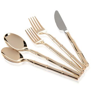 Colin Cowie Colin Cowie Bamboo Style 20 piece Gold Plated Flatware Set
