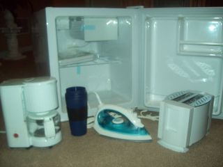 Mini Refrigerator Combo Pack Chefmate W coffee maker iron and toaster
