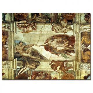  of Adam by Michelangelo 32 x 24 Canvas Art Print