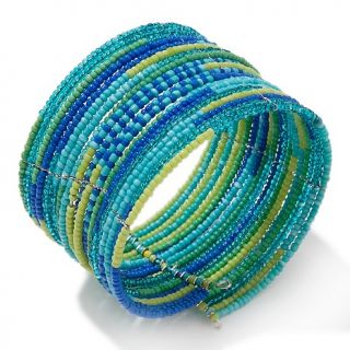  Jewelry by Hot in Hollywood® Multicolor 20 Row Beaded Wrap Bracelet