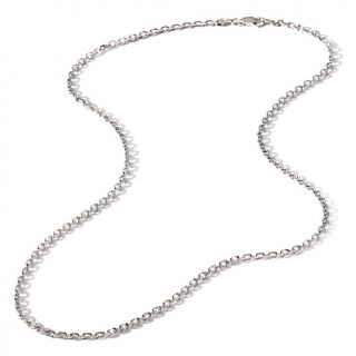 Sterling Silver Rhodium Plated 2.3mm Cable Chain 24 Necklace