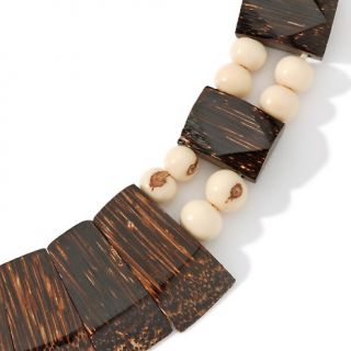  Paxiuba Wood and Acai Seed 24 Beaded Collar Necklace