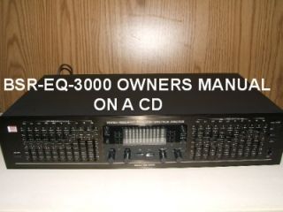 BSR EQ 3000 Stereo Equalizer Owners Manual on A CD