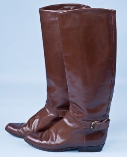 Vintage Charles David Leather Brown Riding Boots 9 5