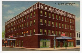  Postcard of Southern Hotel in Elizabeth City North Carolina