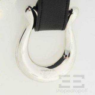 Tiffany Co Elsa Peretti Black Leather Sterling Silver Horseshoe Belt