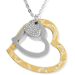 Stately Steel Triple Heart Two Tone Pendant with 28 Chain